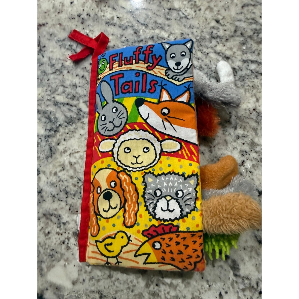 Jellycat Fluffy Tails Soft Cloth Book Anne Wilkinson Sensory Baby‎ Toy Colorful